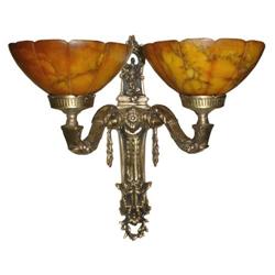 A pair of alabaster and bronze sconces #1539790