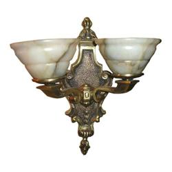 A pair of alabaster and bronze sconces #1539794