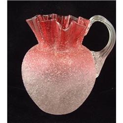 Overshot Crackle Glass Pitcher - 1880's #1539827