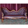 Image 1 : FRENCH VICTORIAN LEATHER SETTEE CHAISE SOFA #1539933