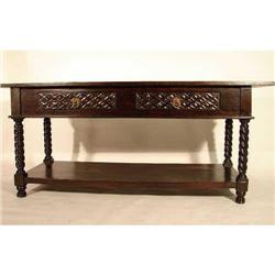 OLD WORLD JACOBEAN BARLEY TWIST CONSOLE TABLE #1539947