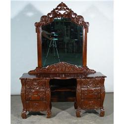 VICTORIAN ROCOCO VANITY DRESSER WITH MIRROR #1539953