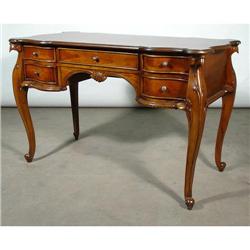 FRENCH VICTORIAN MAHOG 5 DR OFFICE LIBRARY DESK#1539955