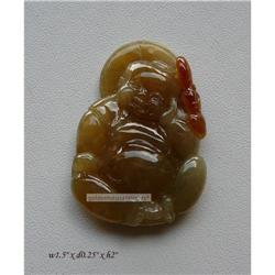 Chinese Jade Tiny Happy Buddha Boy Pendant #1539964