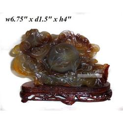 Brown & White Jade Ru-Yi Display  #1539971