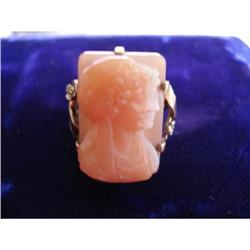 RARE DOUBLE CAMEO HARDSTONE ANTIQUE RING  #1539985