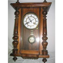 German Clock in Wanut made 1900 working #1539993