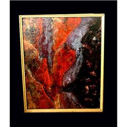 20th Century oil on canvas painting abstract #1540020