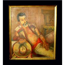 20c  Oil on Canvas Painting Portrait Man Male #1540022