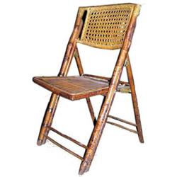 Aesthetic Bamboo & Rattan Folding Chair #1556832