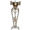 Image 1 : Wrought Iron Plant Stand & Unique Brass Pot #1556836