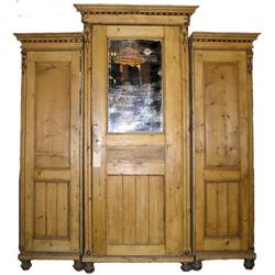 Antique Pine Classical Triple Armoire  #1556839