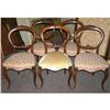 Image 1 : Set 5 Victorian Balloon Back Side Chairs #1556872