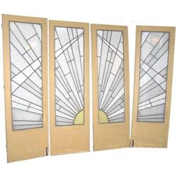 Set (4) French Art Deco Stained Glass Doors #1556879