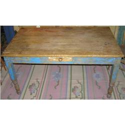 Antique Rustic Painted Dining Table #1556894