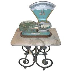 Wrought Iron & Marble Top Kitchen Table #1556895