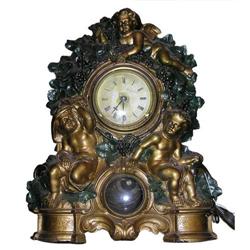 Waterbury Cold-Painted Bronze Cupid Clock #1556900