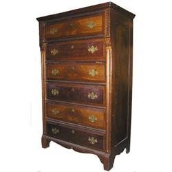 Flame Mahogany Tall Chest of Drawers #1556901