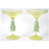 Image 1 : PAIR Golden Venetian Glass Compotes  #1556969