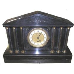 Black Slate Neoclassical Mantle Clock #1556976