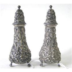 Pair Stieff Sterling Silver Salt Pepper Casters#1556979