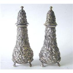 Pair Stieff Sterling Silver Salt Pepper Casters#1556980