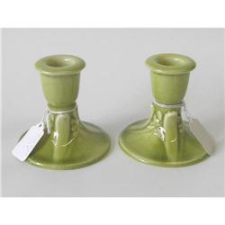 c1946 Rookwood Green Candlesticks #1556991