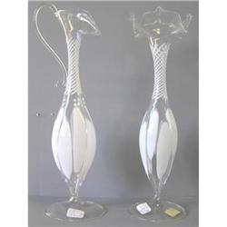 Bimini Austrian White Glass Ewer & Vase #1557010