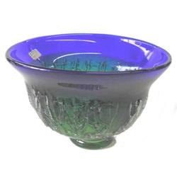 Kosta Blue Green Goran Warff Glass Bowl #1557020