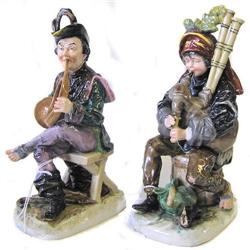 Pair Capodimonte Musician Figurines  #1557029