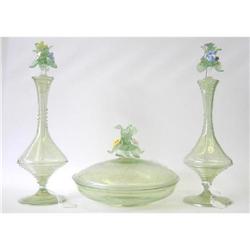 Antique Venetian 3 Pc Perfume Vanity Set #1557034