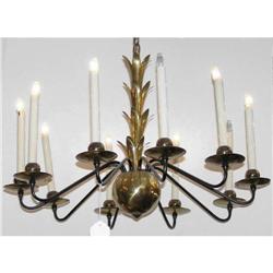 Mid-Century Modern Italian Brass Chandelier #1557057