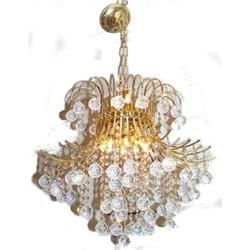 Modern Polished Brass Crystal Chandelier #1557062