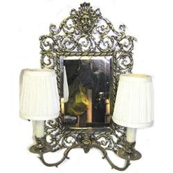 Brass Mirrored Electric 2-Candle Sconce #1557083