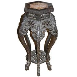 Antique Chinese Ebony Plant / Vase Stand #1557096