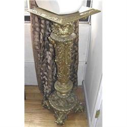 Antique Neoclassical Gilded Spelter Pedestal #1557100