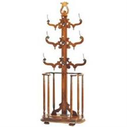 Antique Anglo-Indian English Teak Hall Stand #1557114