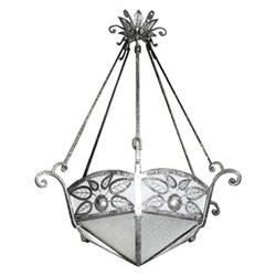 French Art Deco Wrought Iron Chandelier #1557195