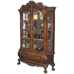 Dutch Rococo Burled Walnut Bookcase #1557219