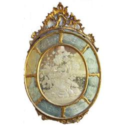 Romeo Ongaro Venetian Floral Engraved Mirror  #1557220