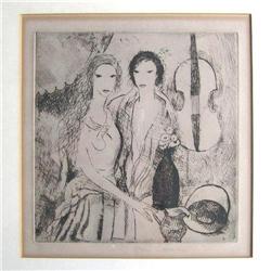 LAURENCIN Etching Jeunes Filles au Violoncelle #1557233