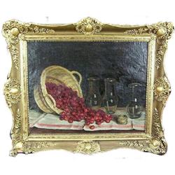 Cherries Cherry Basket Still Life Oil Painting #1557242