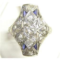 Diamond & Sapphire 18K White Gold Ring #1557371