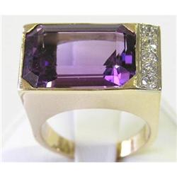 Emerald-Cut Amethyst & 14K Gold Ring #1557375