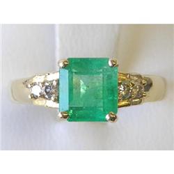 Emerald-Cut Emerald 14K Gold Ring #1557382