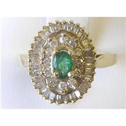 Vintage Emerald 14K Ring with Diamonds #1557384