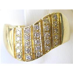 Vintage 14K Gold Ring with 25 Diamonds #1557394