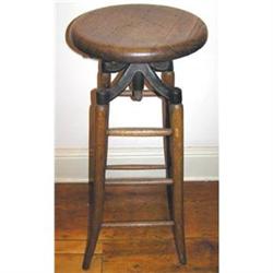 Antique Wooden Draftsman or Architect Stool #1557406