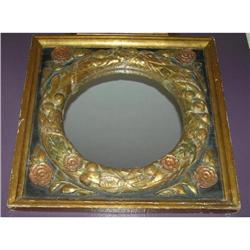 Floral Painted Portuguese or Spanish Mirror #1557407