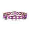 Image 1 : 28.03 ctw Amethyst & Diamond Bracelet 14K Rose Gold - REF-225R2K